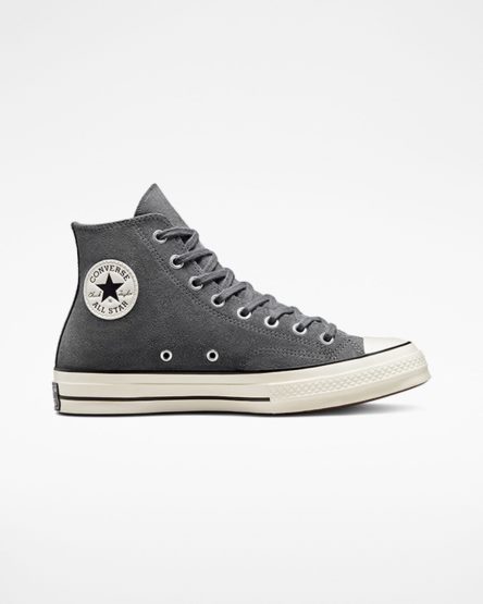 Zapatillas Altas Converse Chuck 70 Suede Hombre Gris Negras | PE L705P2